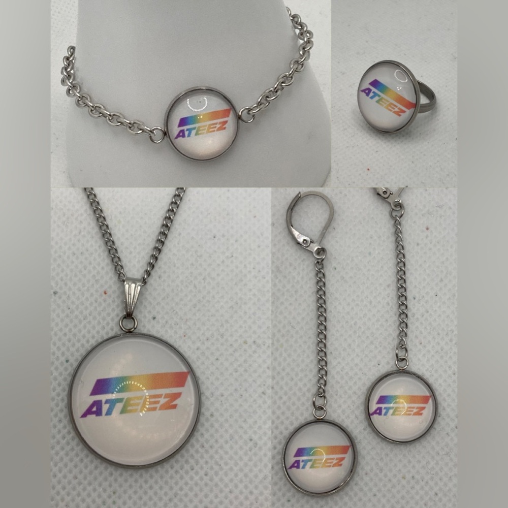 New KPOP Drop!!! Ateez Rainbow Jewelry set!